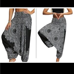 Black and White Women Harem Pants